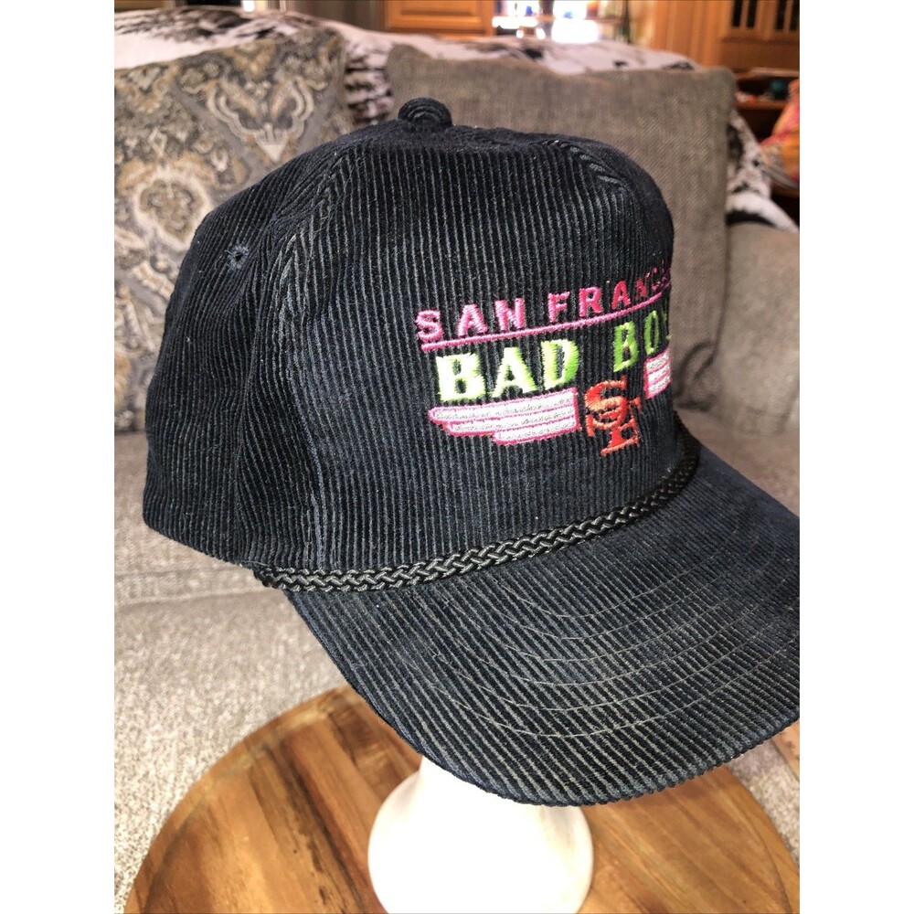 Vintage 1980's Corduroy San Francisco 49ers Hat/Cap Bad Boys Black Rope Giants - Picture 14 of 16